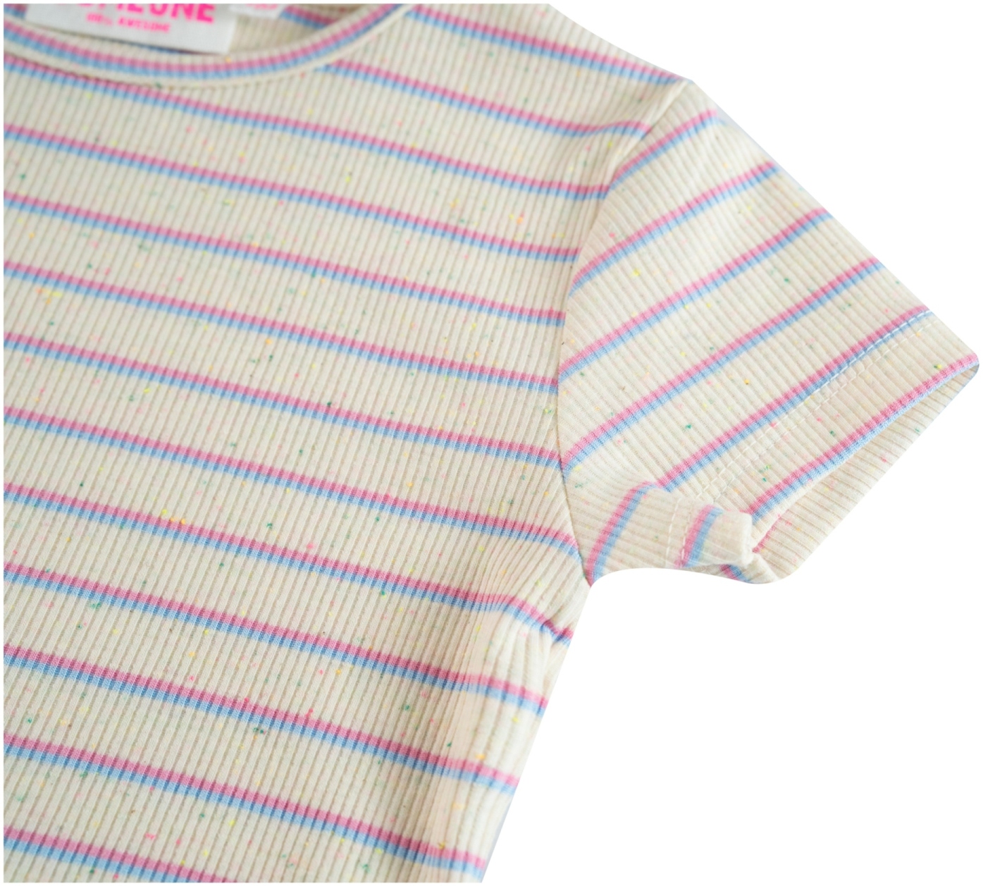 Someone Girl Kurzarmshirt Fine Line beige