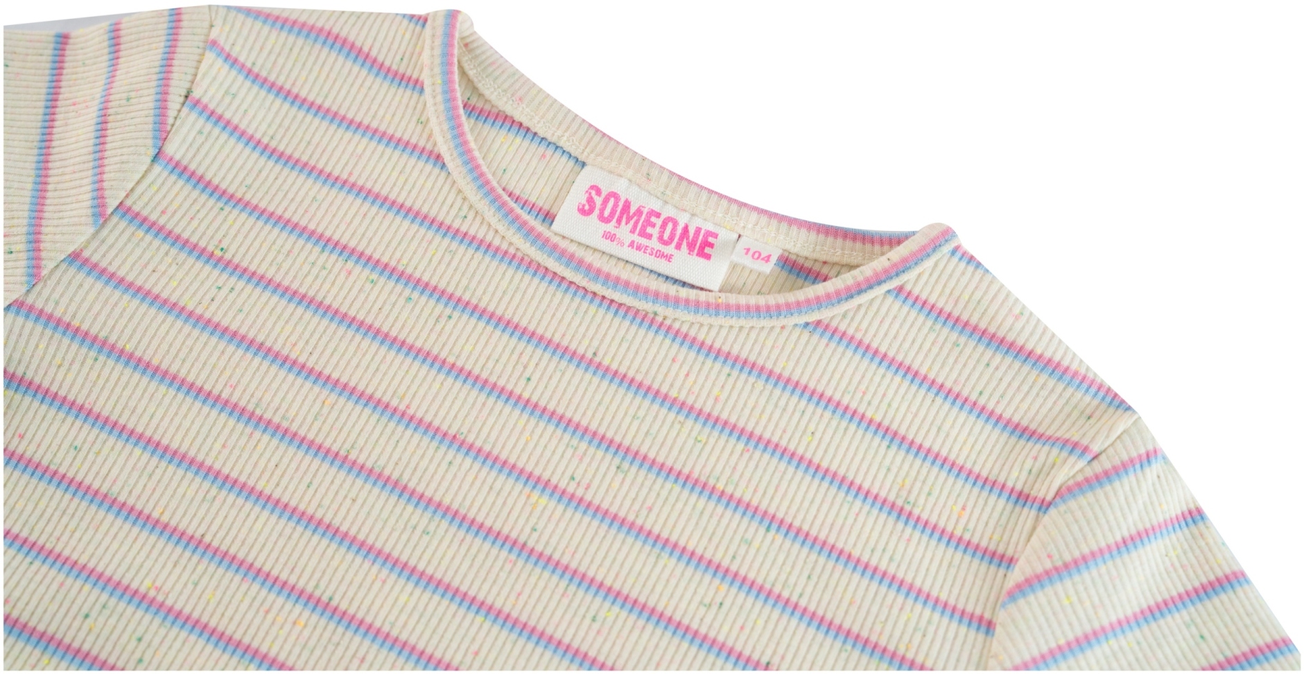 Someone Girl Kurzarmshirt Fine Line beige