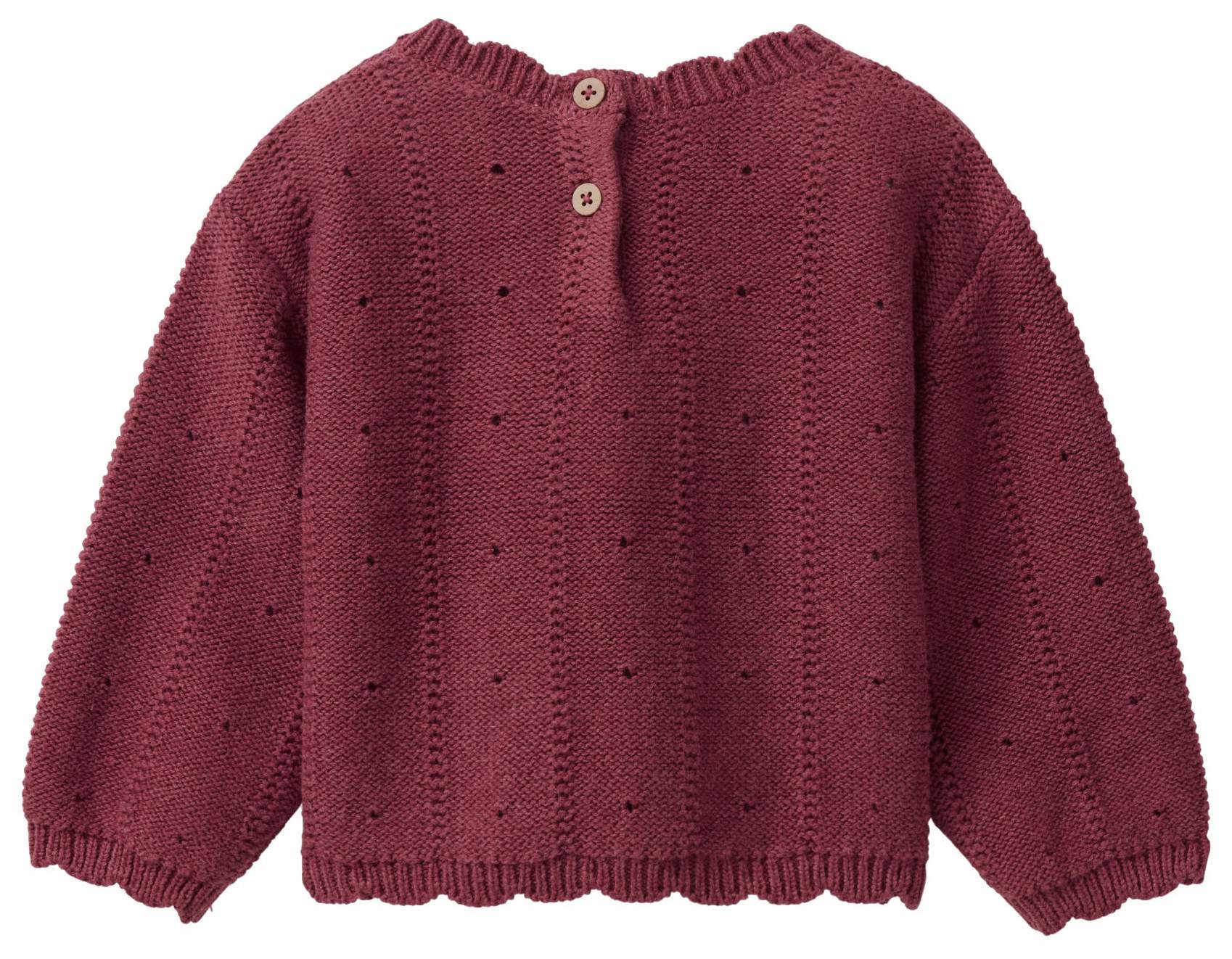 PWO Girl Pullover Strick Flower bordeaux