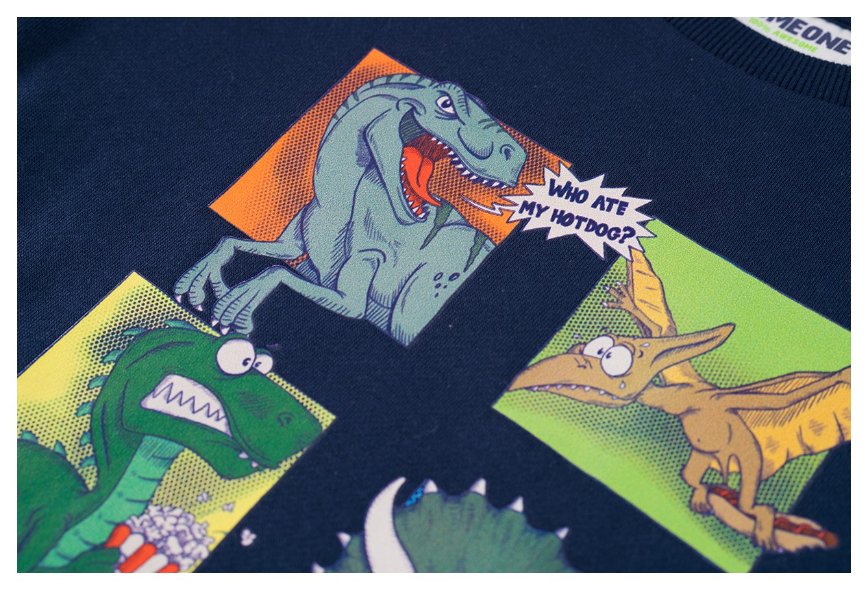 Someone Boy Sweatshirt Dino Comic navy
