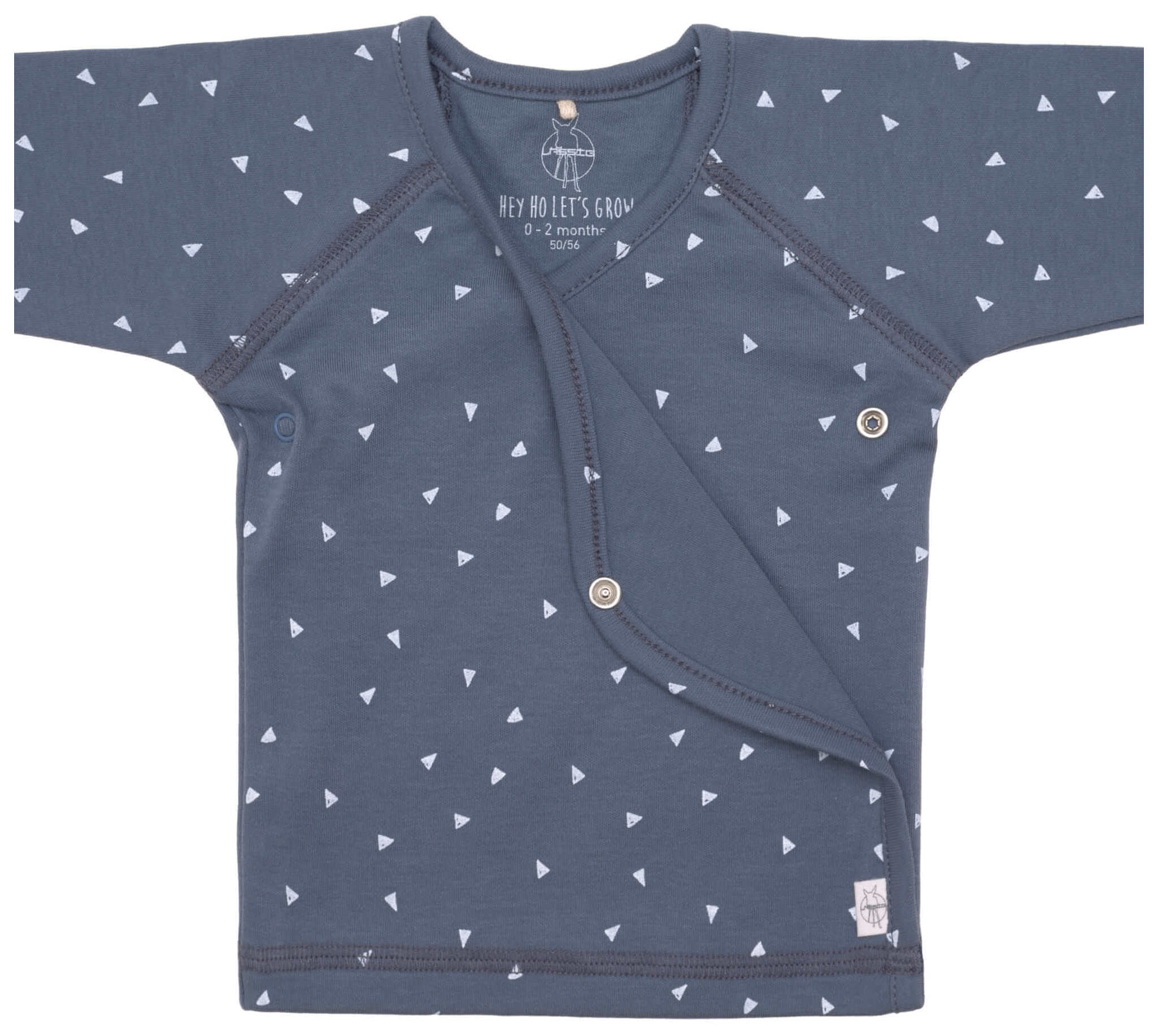 Lässig Wickelshirt langarm Dreiecke blau