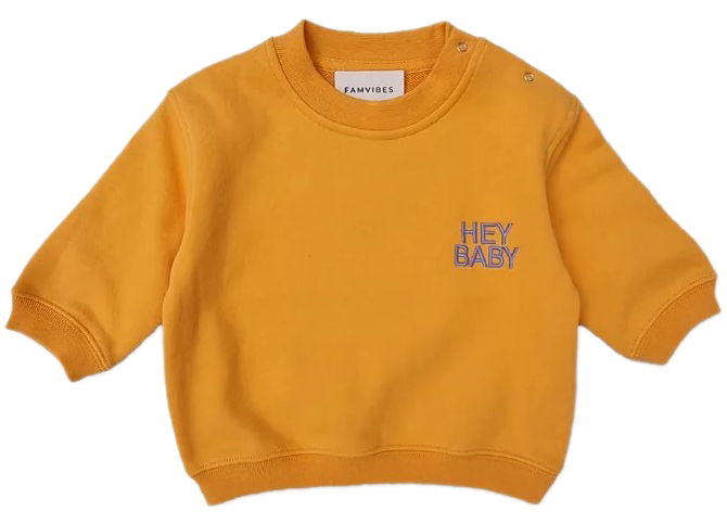 Famvibes Sweatshirt HEY BABY orange