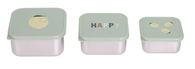 Lässig Snackbox 3er Set Happy Fruits Lemon
