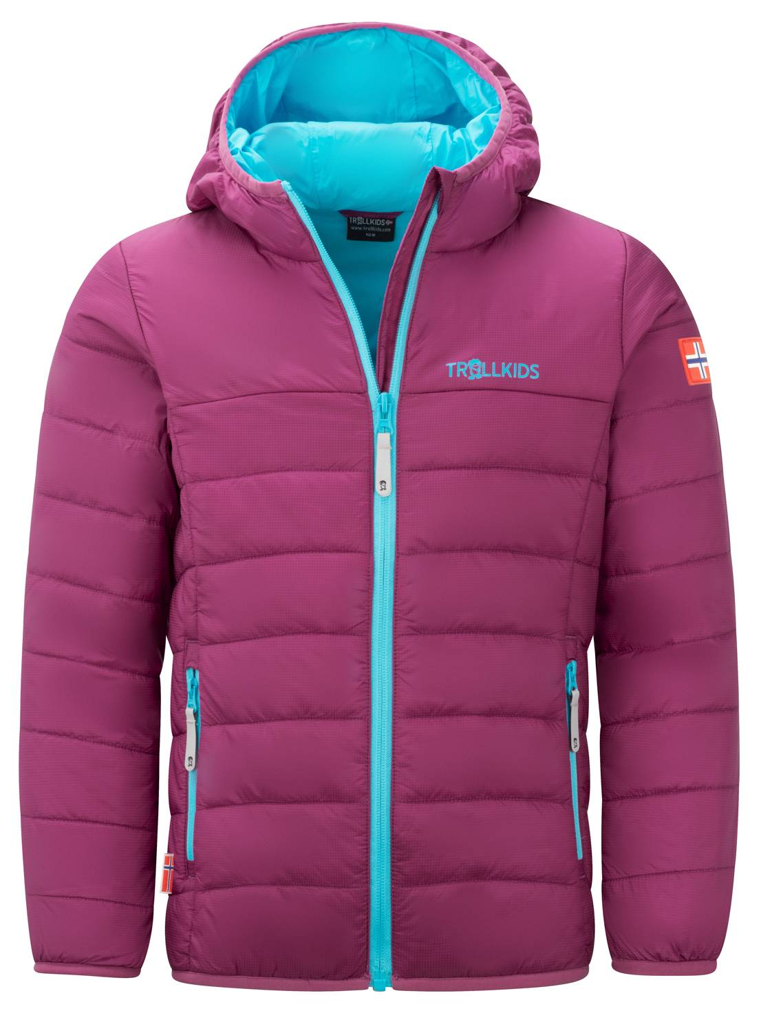 Trollkids Girls Eikefjord Steppjacke Bright Berry Lagoon Blue