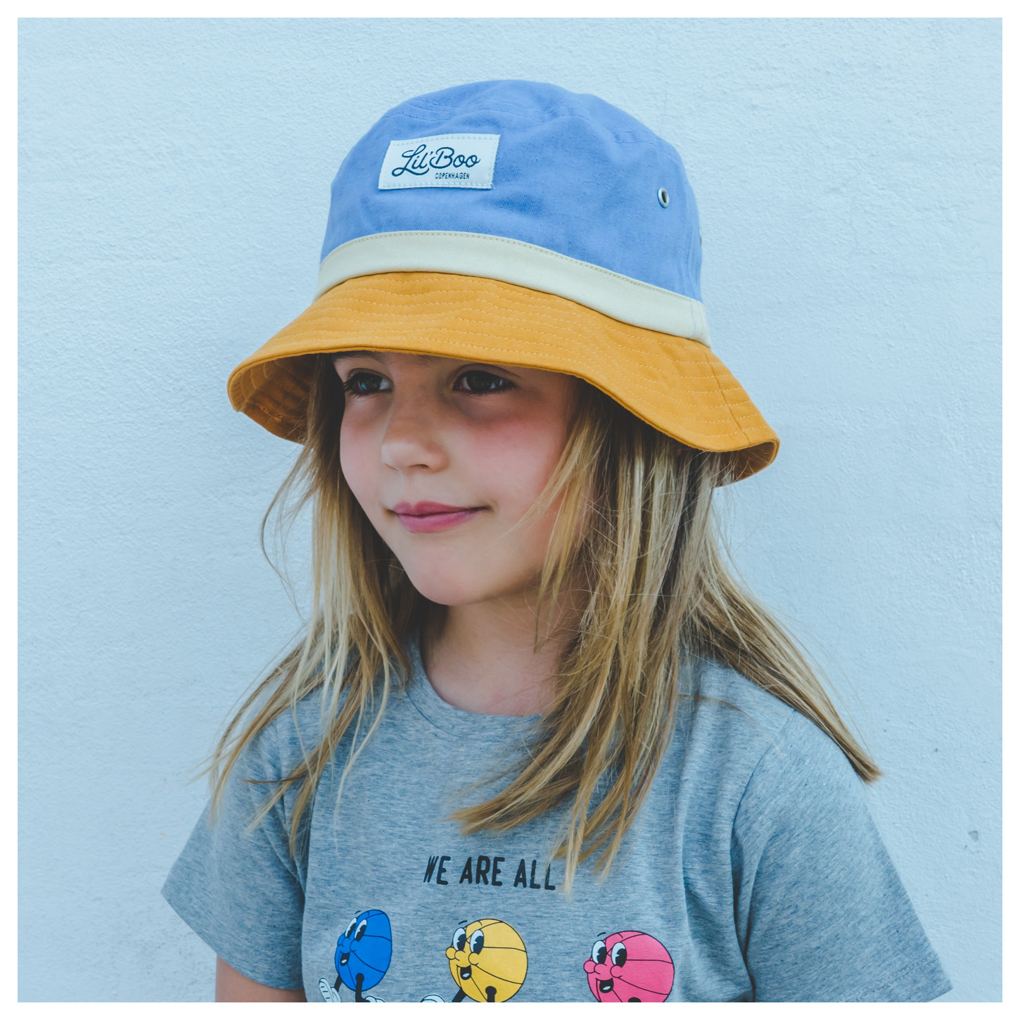Lil´Boo Block Bucket Hat Caramel/Dusty Blue 2-6 J. (50-53 CM)