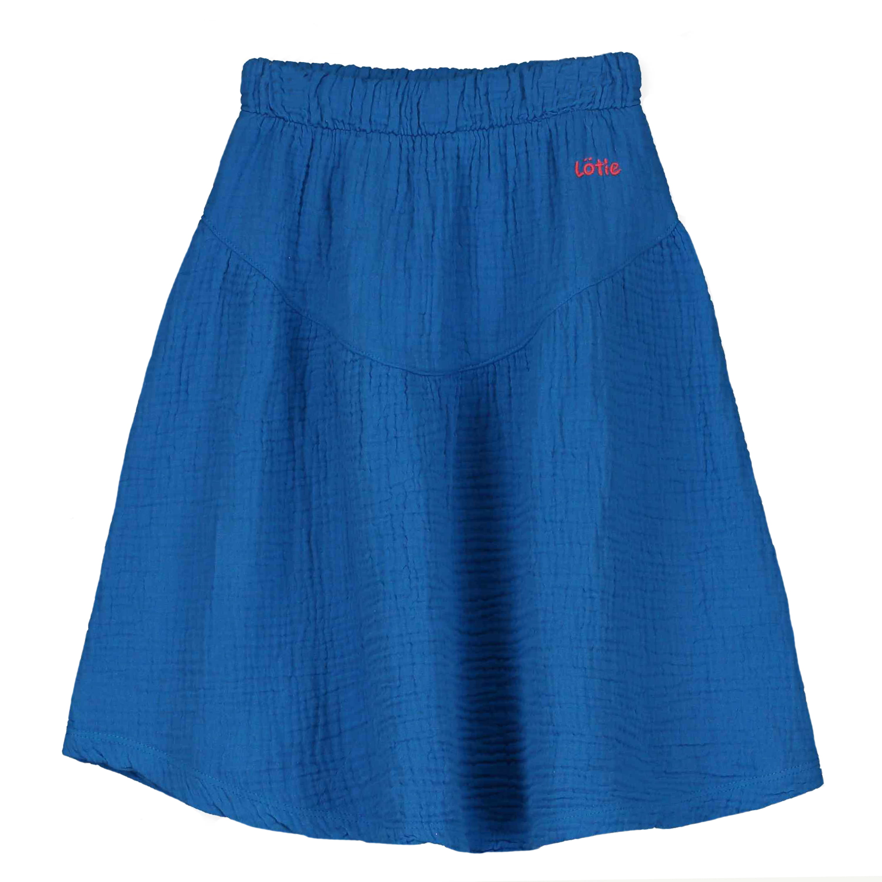 Lötiekids Mid Length Muslin Skirt Emboidery Royal Blue