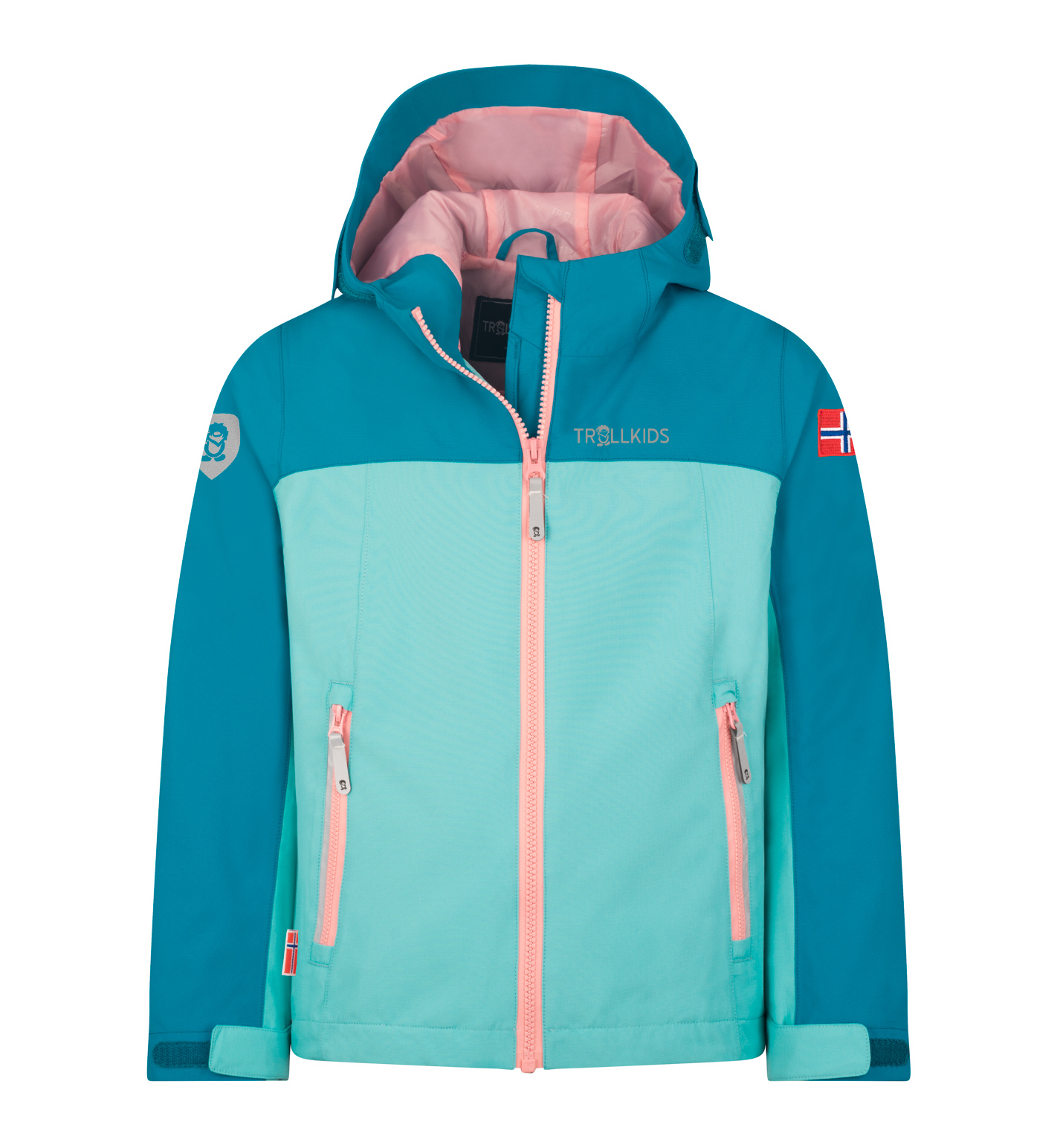 Trollkids Telemark Regenjacke harbour Blue/Aqua Haze