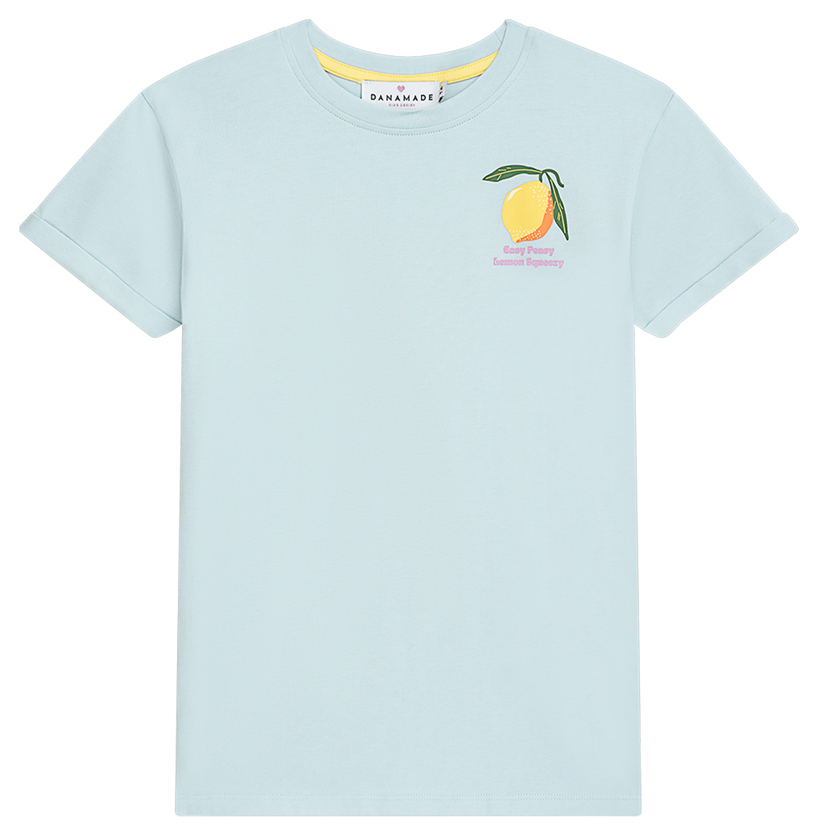 Danamade Damen Kurzarmshirt Lemon light blue