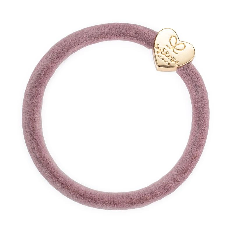 byEloise Haargummi Velvet Gold Heart lila