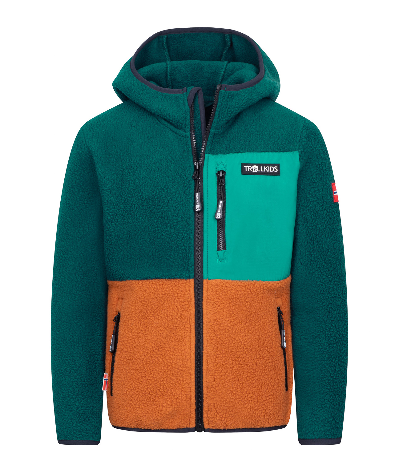 Trollkids Aurlandsfjord Fleece Jacke Midnigt Petrol