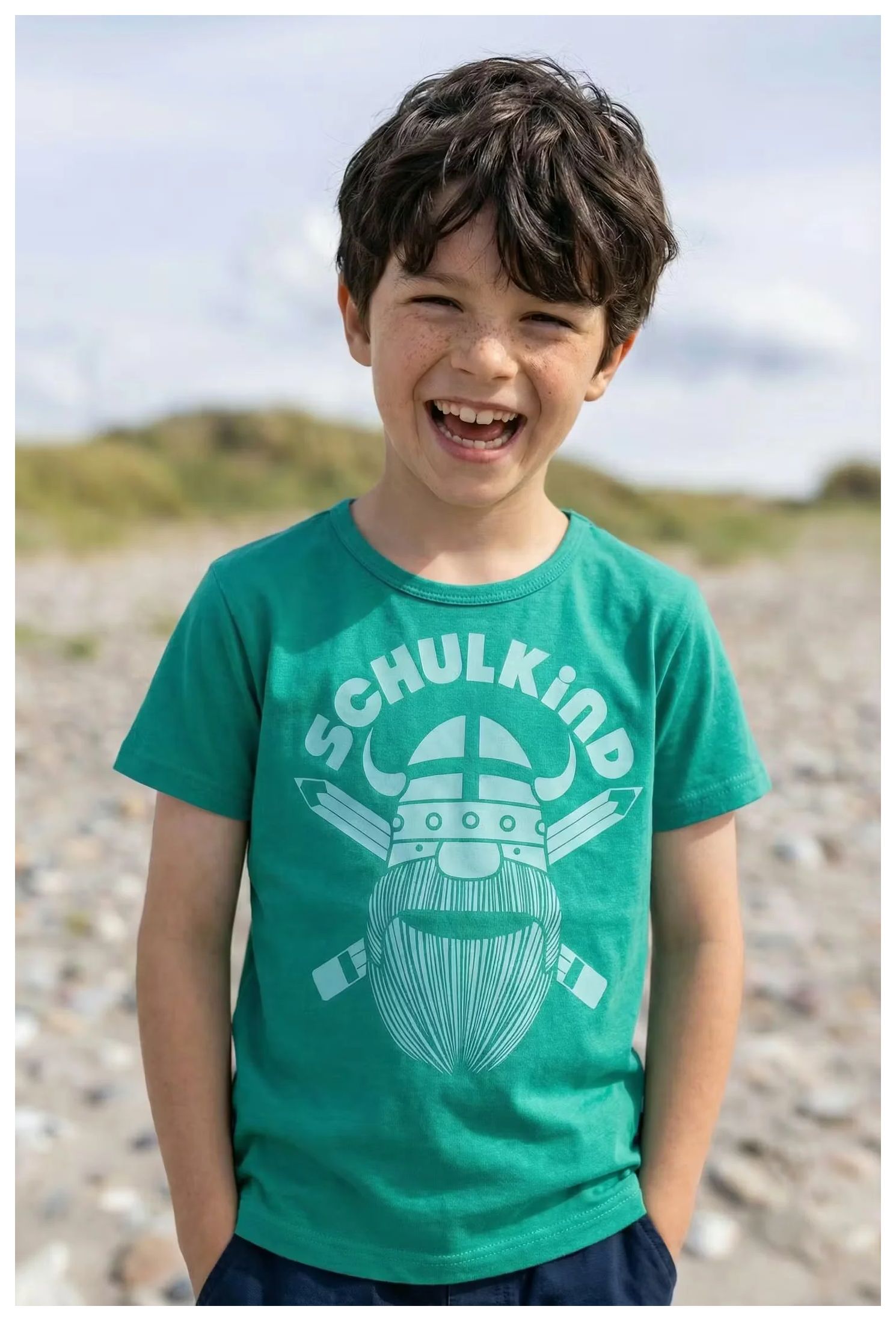 Danefae Schulkindshirt kurz Teal Lake