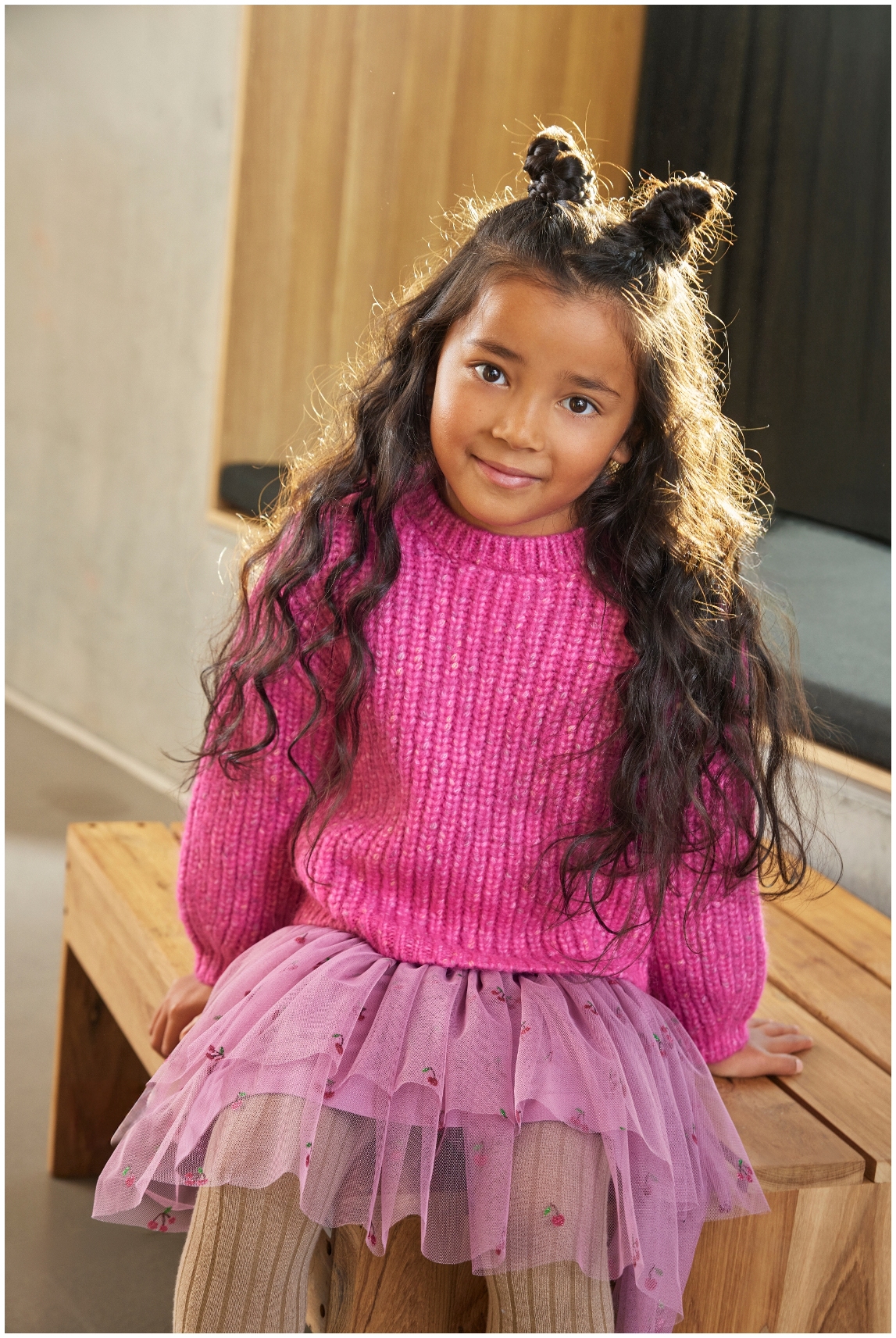 Minymo Girl Pullover Knit fuchsia