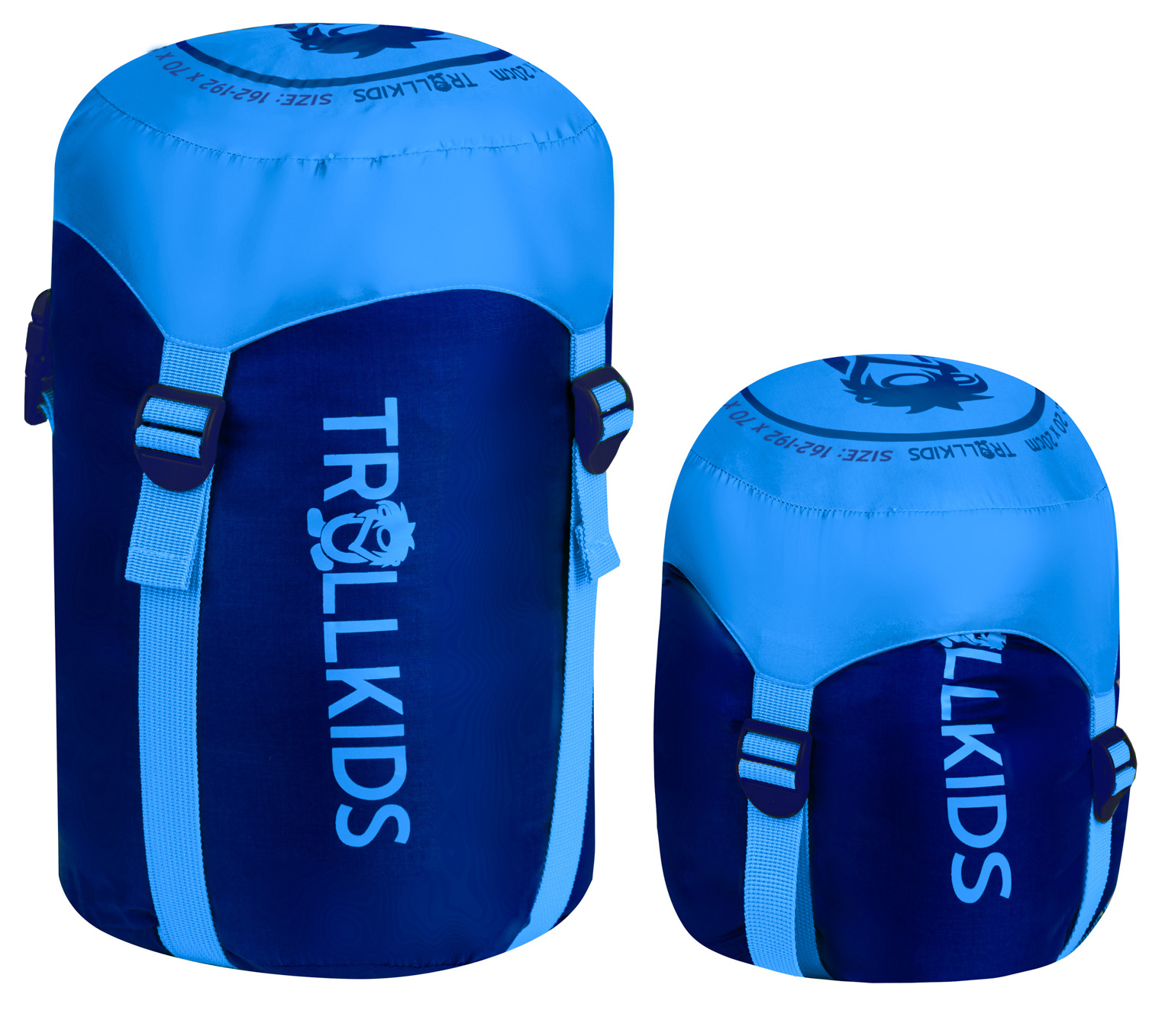 Trollkids Fjell Dreamer, extendable Schlafsack Navy/Medium Blue 160-190 x 68 x 45 cm, User height: 130-170 cm