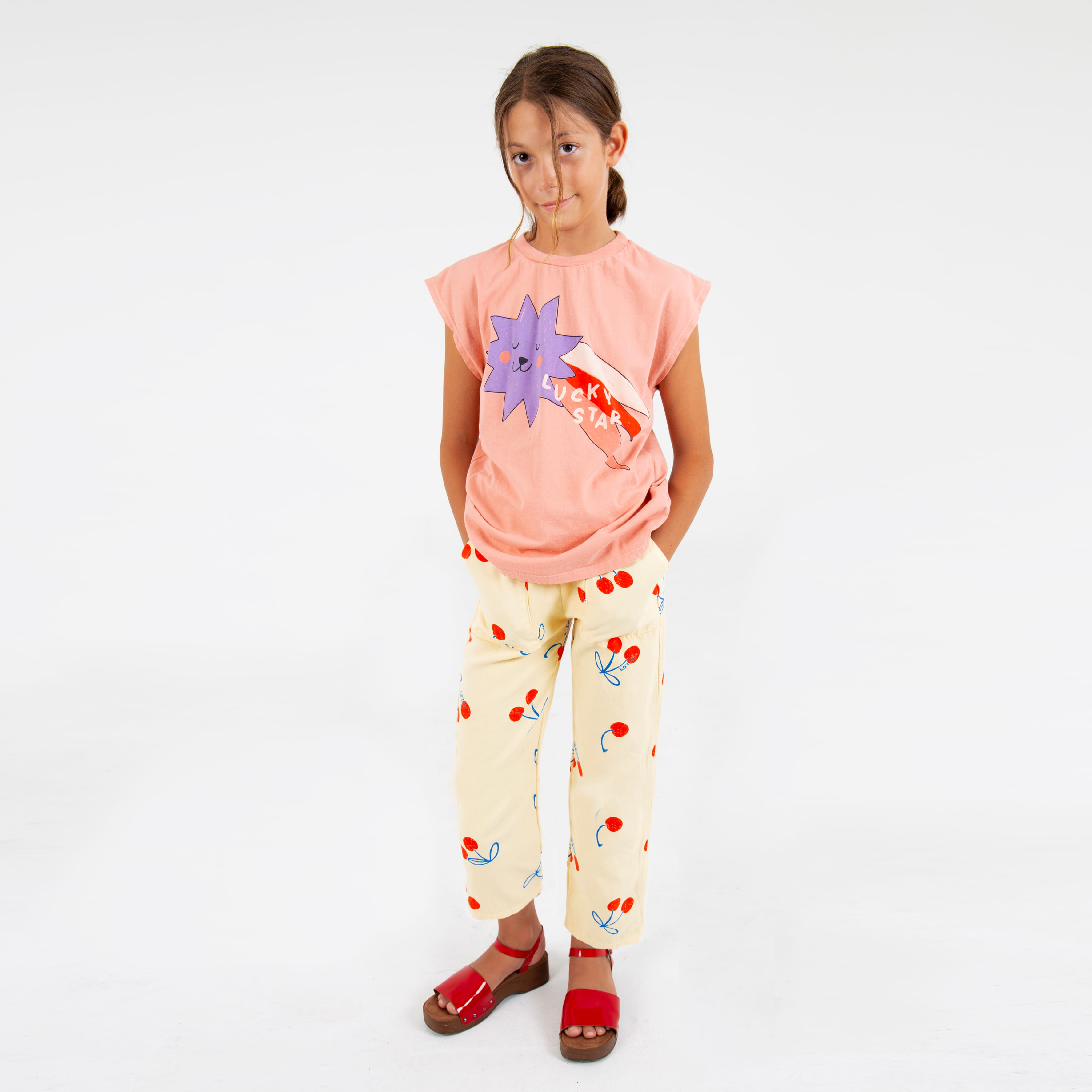 Lötiekids T-Shirt Ärmellos Big Lucky Star Clay Pink