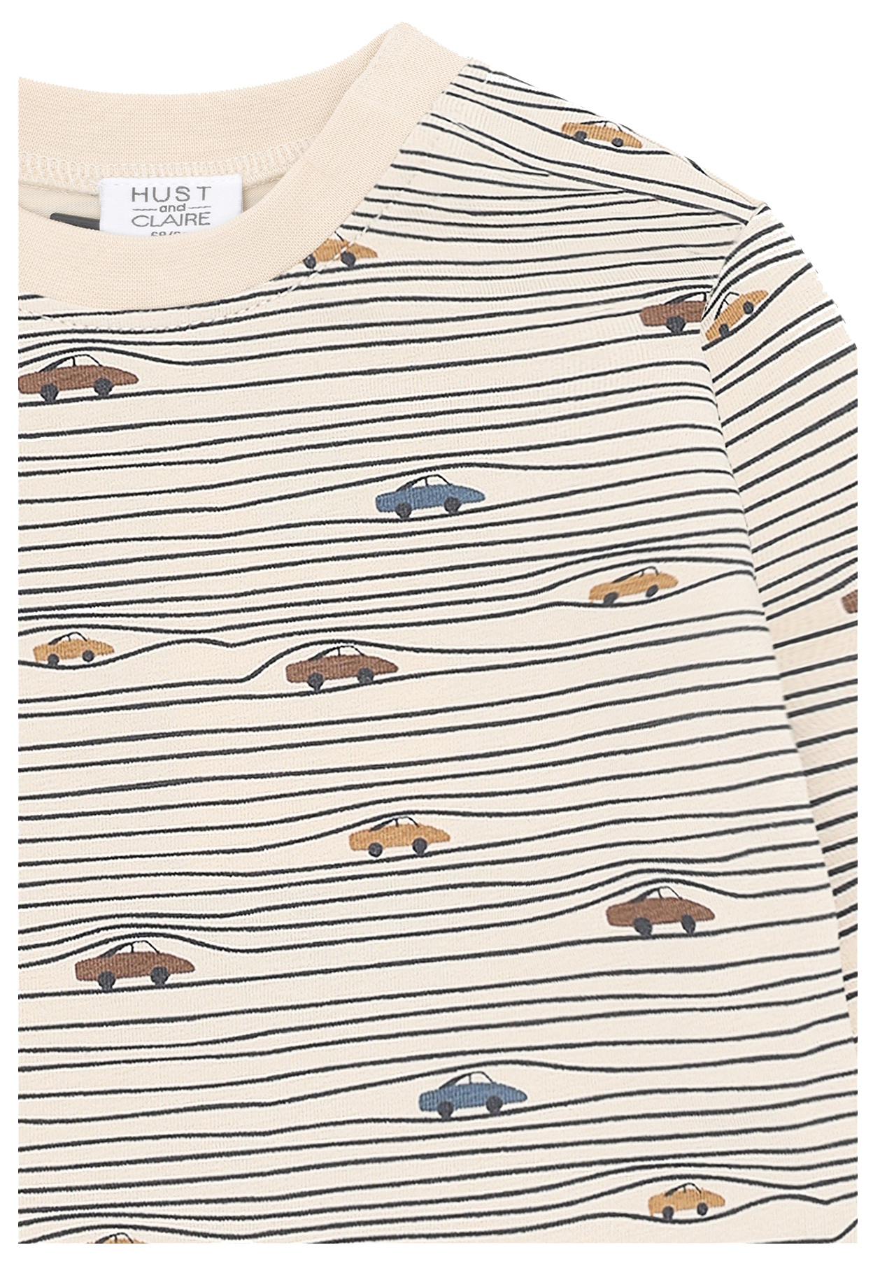 Hust & Claire Langarmshirt Stripe Cars French Oak