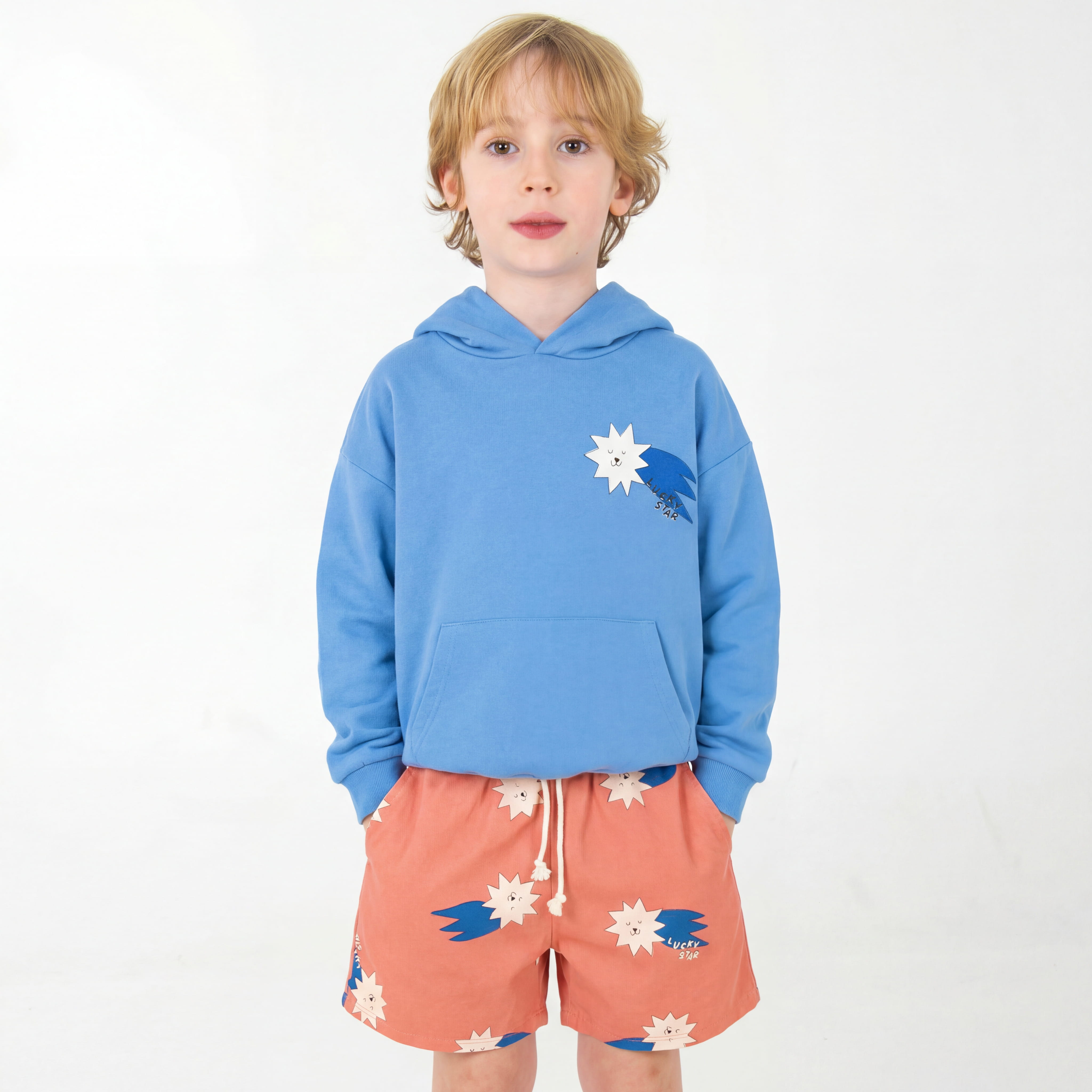 Lötiekids Hooded Sweatshirt Big Lucky Star Baja Blue