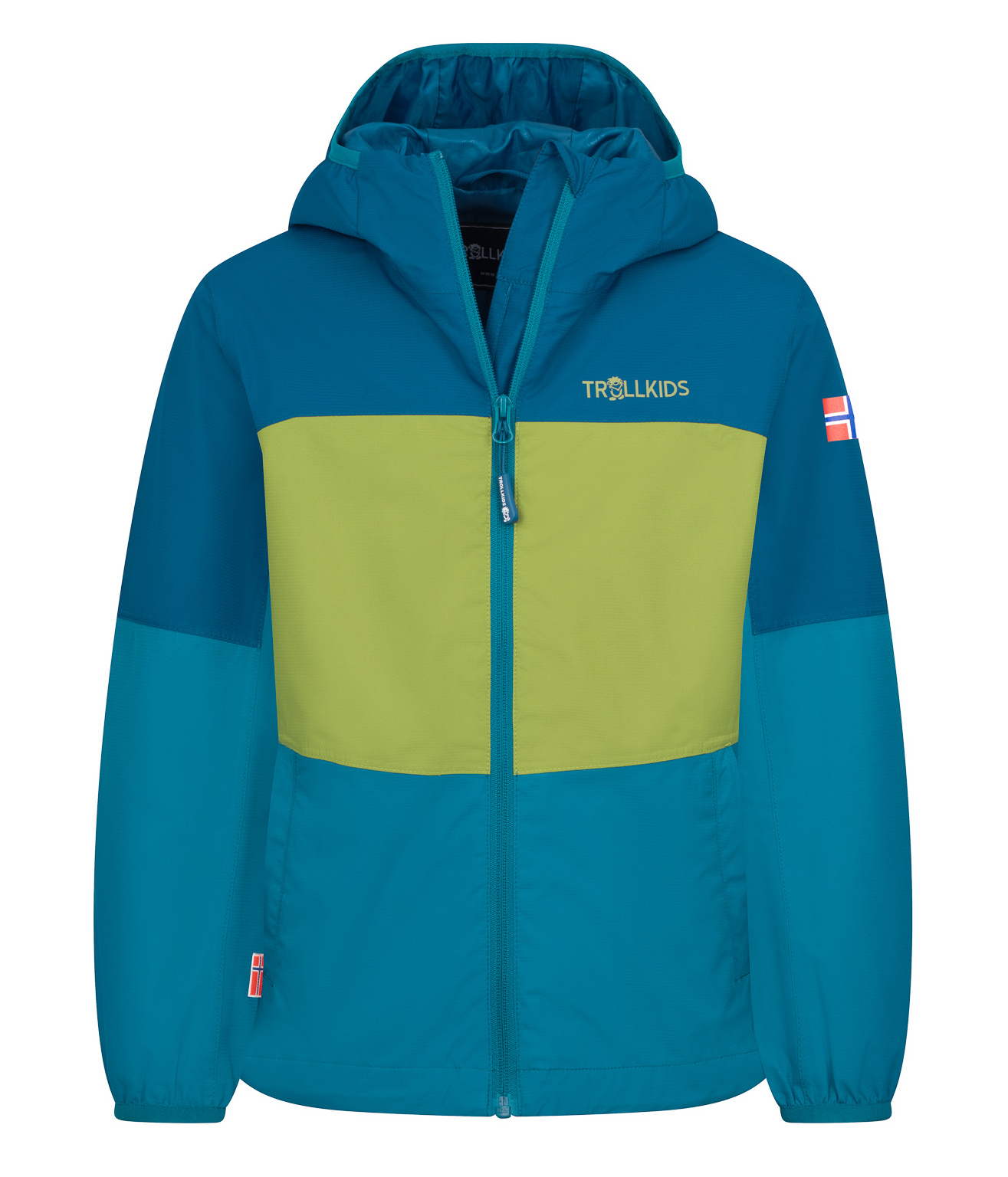 Trollkids Bjordal Regen Jacke madeira blue/lagoon green