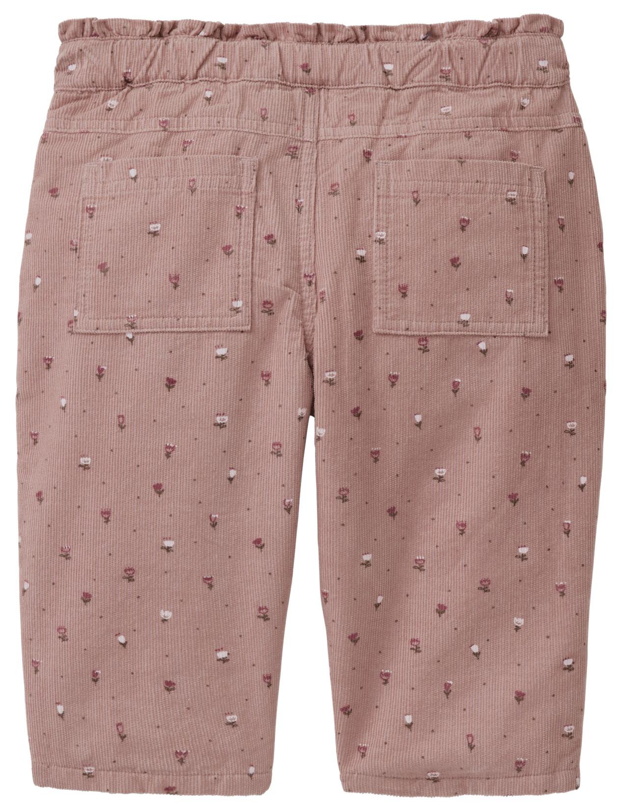 PWO Hose Feincord Flowers rosé