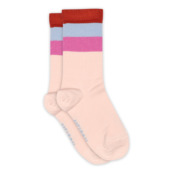 Melton Socken Wide Stripes pink