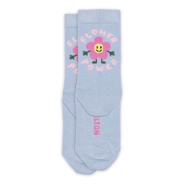 Melton Socken Flower Power blue