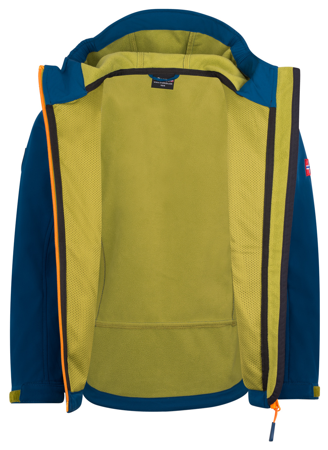 Trollkids Trollfjord Softshell Jacke madeira blue/pear green