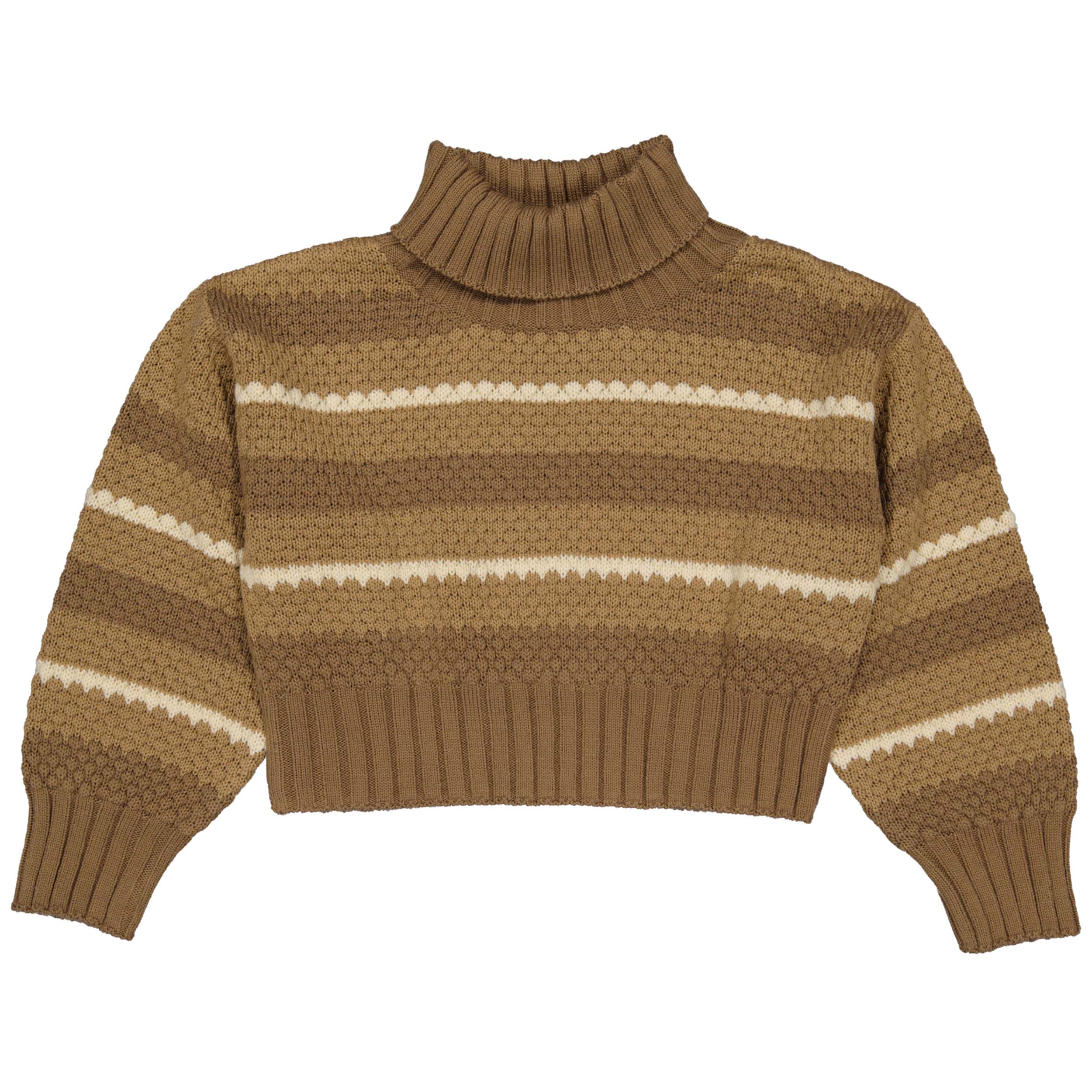 Levv Girl Pullover Strick Multi Stripe brown