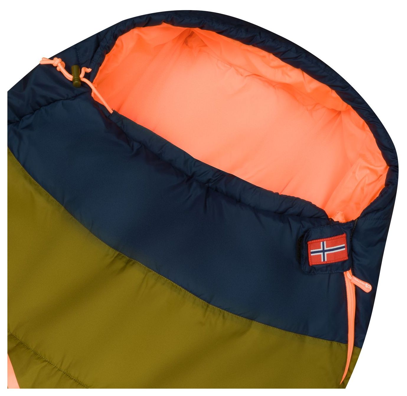 Trollkids Fjell Dreamer, extendable Schlafsack Spruce Green/Navy 160-190 x 68 x 45 cm, User height: 130-170 cm