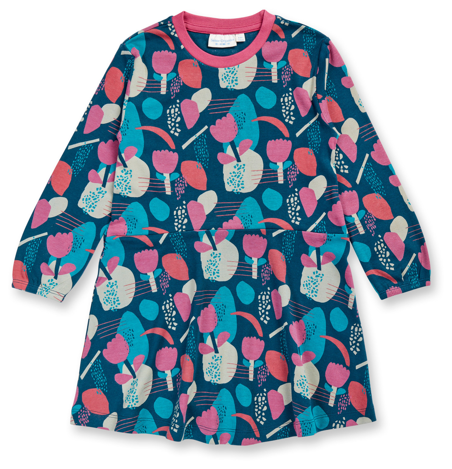 Sense Organic Dress AOP Abstract Floral