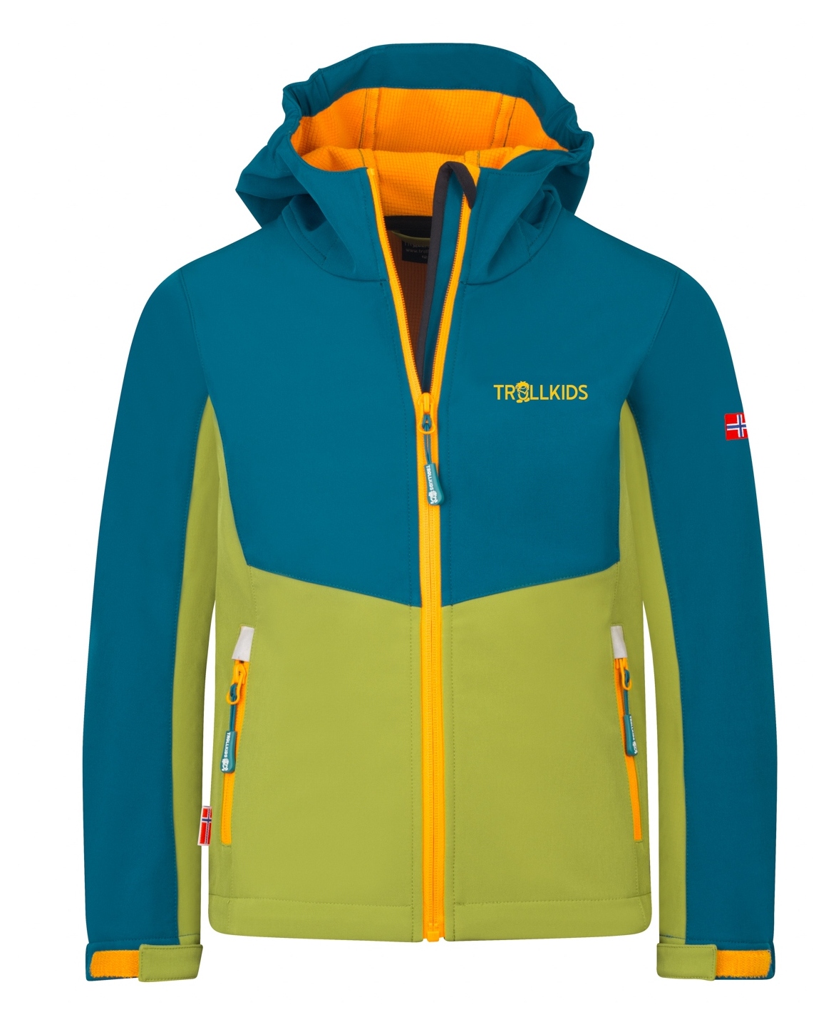 Trollkids Kristiansand Softshelljacke Pear Green/Lagoon Green