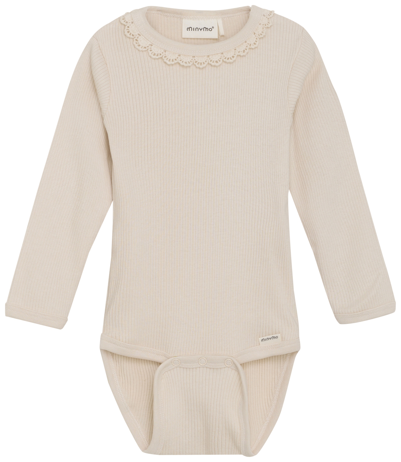 Minymo Baby Body langarm Uni sandshell