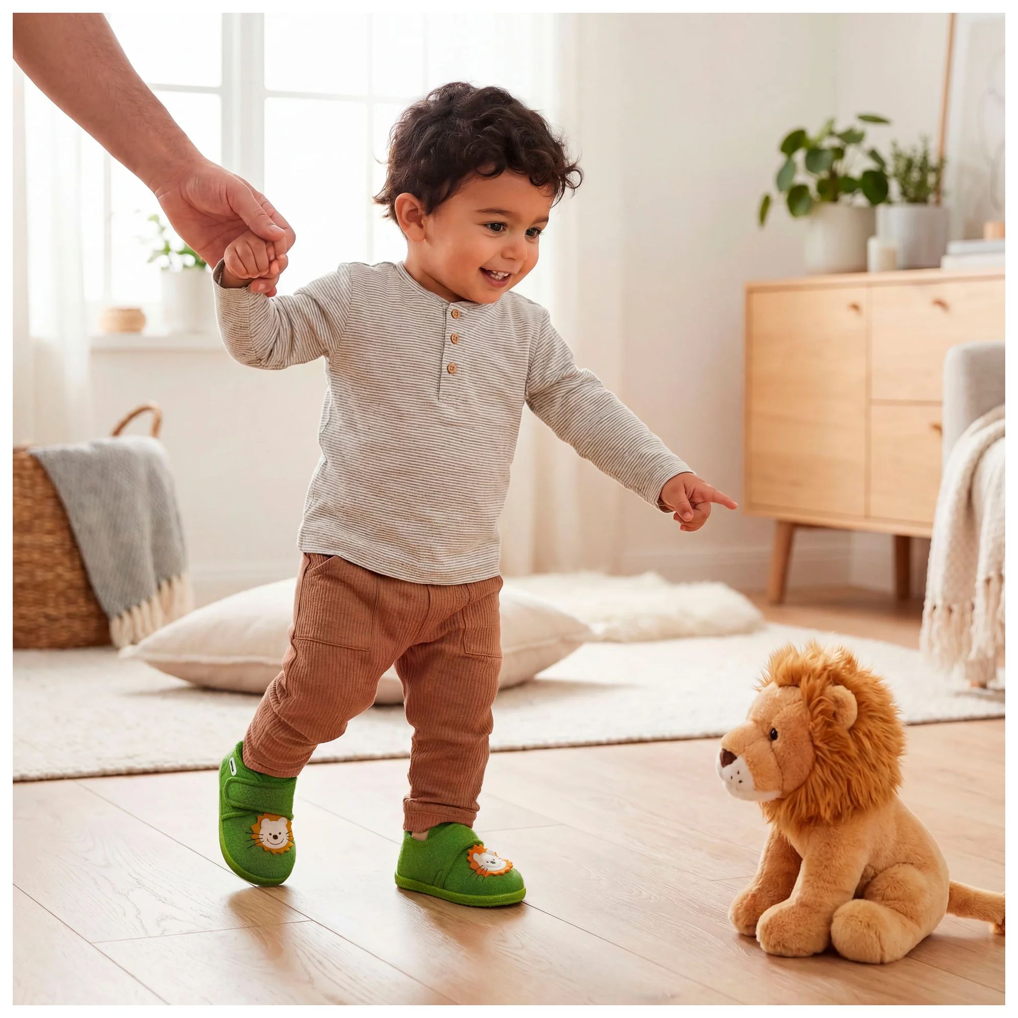 Nanga Hausschuhe Schurwolle Lion King 2.0 grün