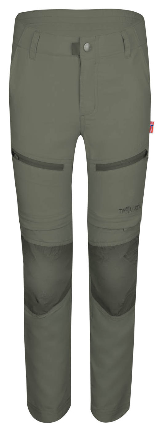 Trollkids Nordfjord Zip-off Pants Slim Fit clay green