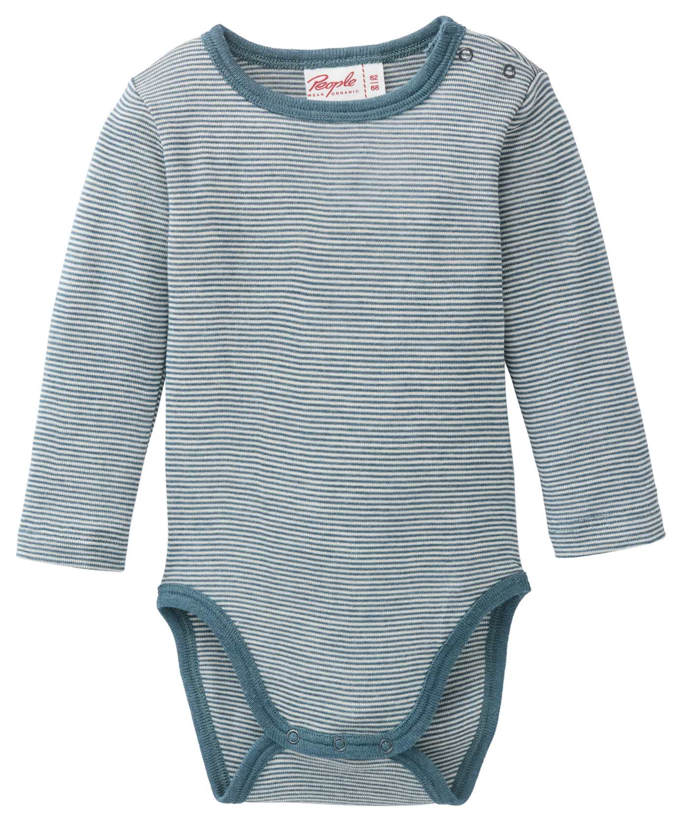 PWO Wolle-Seide Body lang Stripe petrol