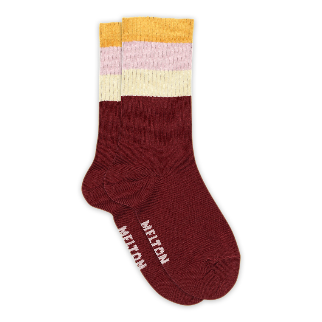 Melton Socken Wide Stripes tomato
