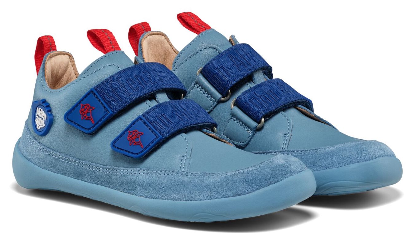 Affenzahn Halbschuh Leder Buddy Hai Blau