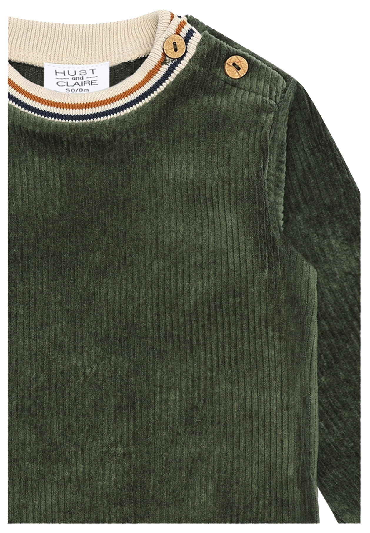 Hust & Claire Baby Sweatshirt Ribbed Velour Deep Ivy