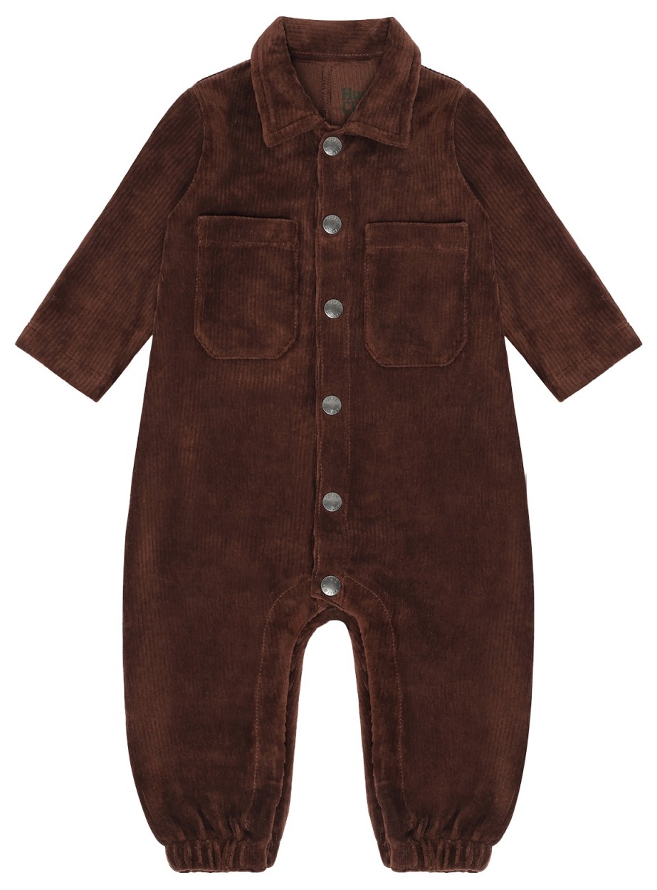 Hust & Claire Baby Latzhose Ribbed velour Soil