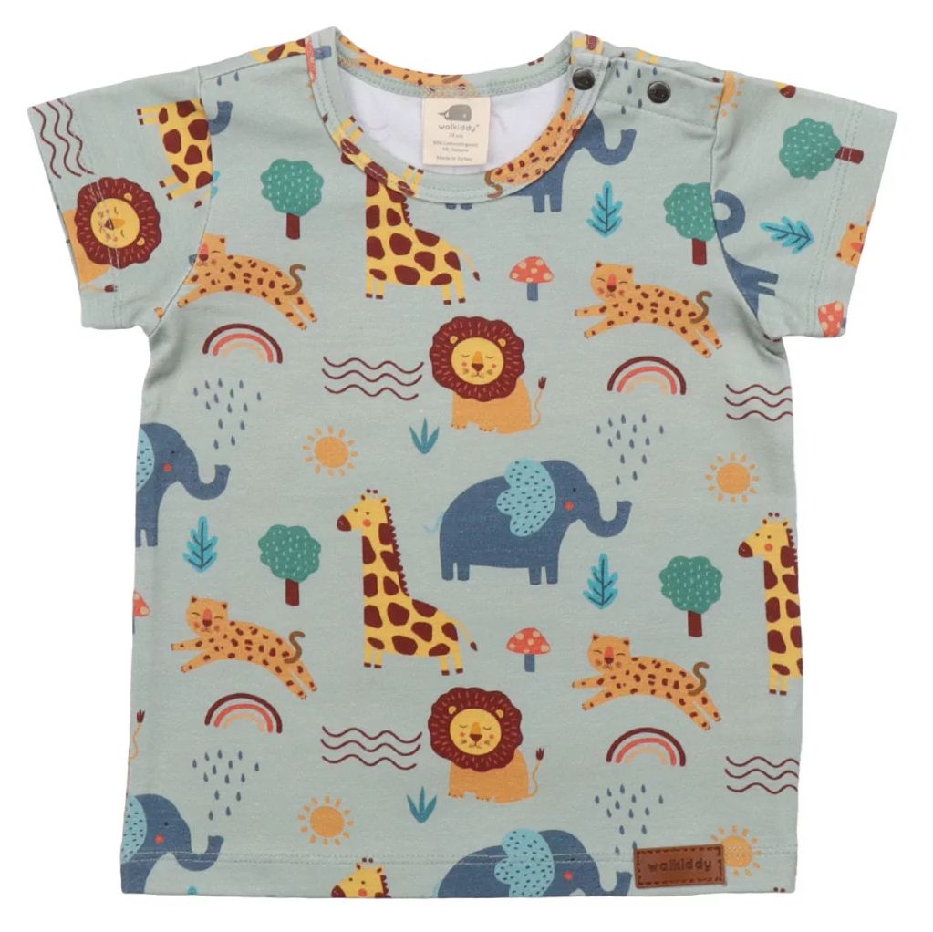 Walkiddy Baby Kurzarmshirt Mini Safari