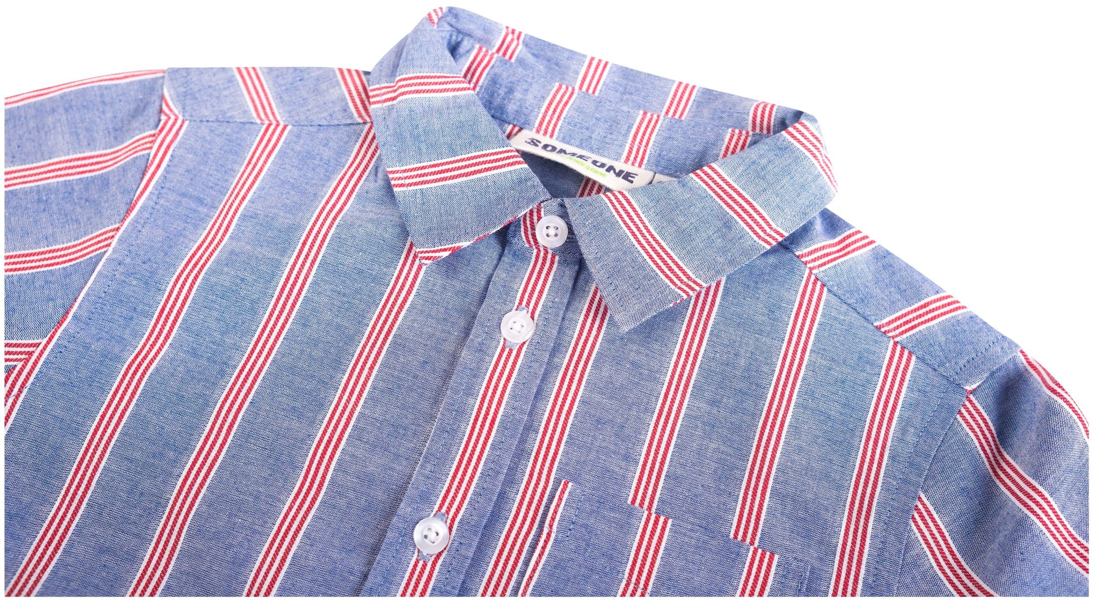 Someone Boy Hemd langarm Stripes red/denim