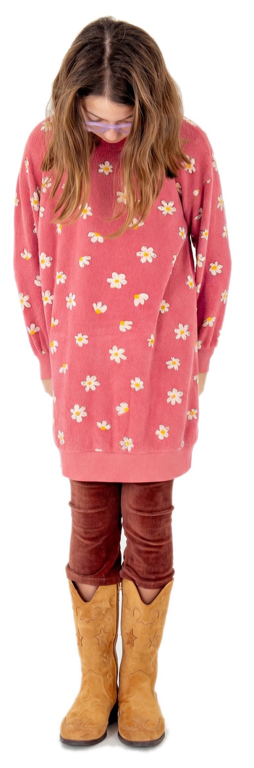 Lötiekids Sweatkleid Daisies AOP pink