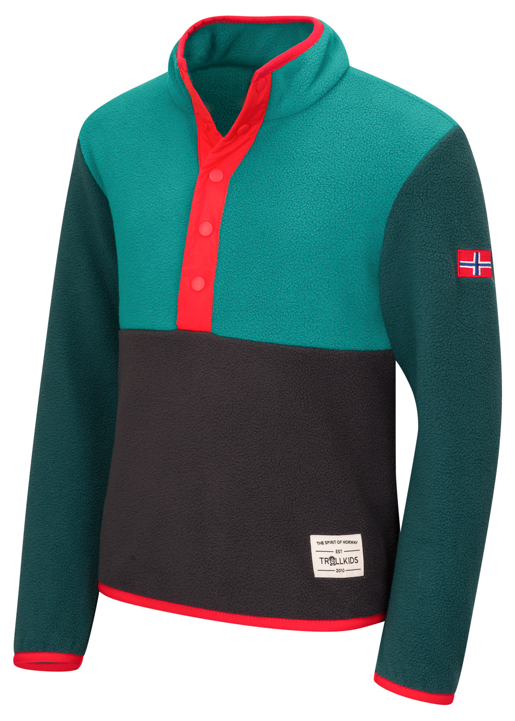 Trollkids Flekkefjord Half Zip Fleece Pullover Black