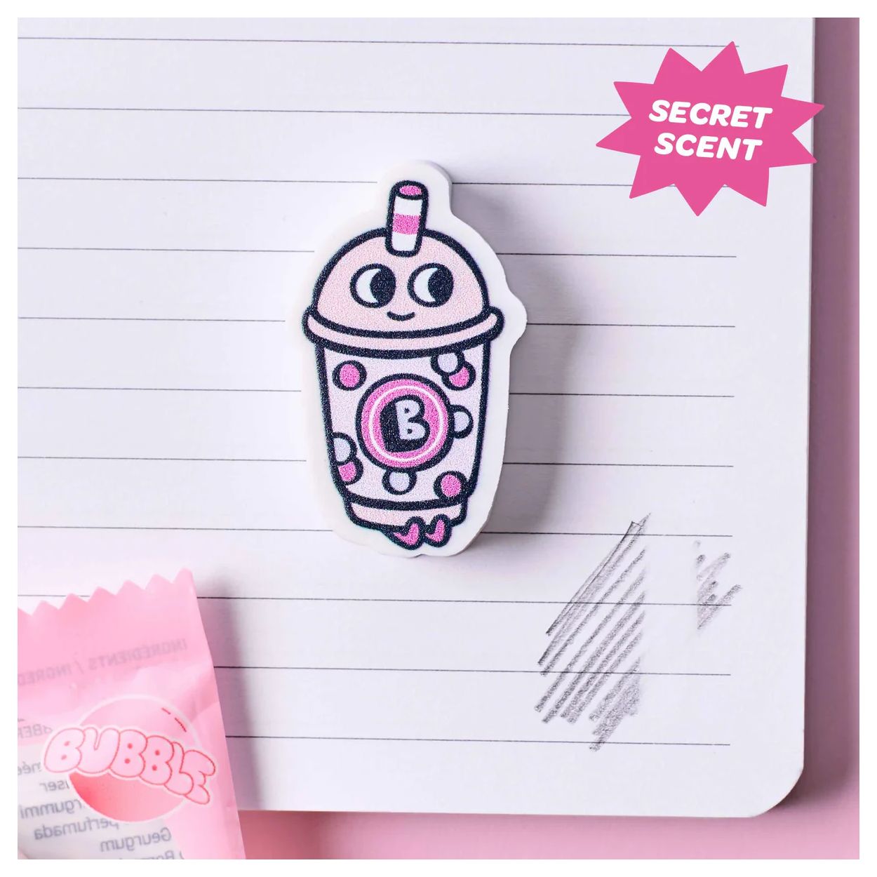 OMY AST ERASER BUDDIES rosa Bubble