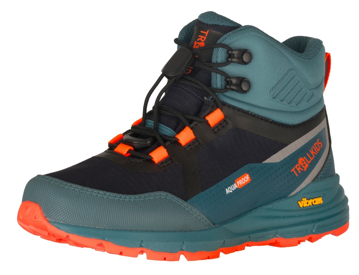Trollkids Skarvan Hiker Mid XT Stormy Blue/Flame Orange