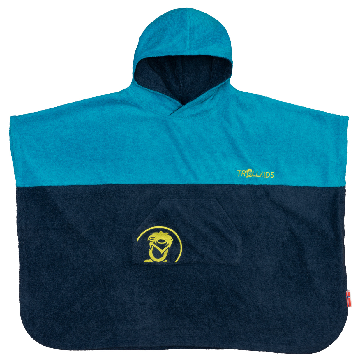 Trollkids Kvalvika Surf Poncho Vivid Blue/Mystic Blue