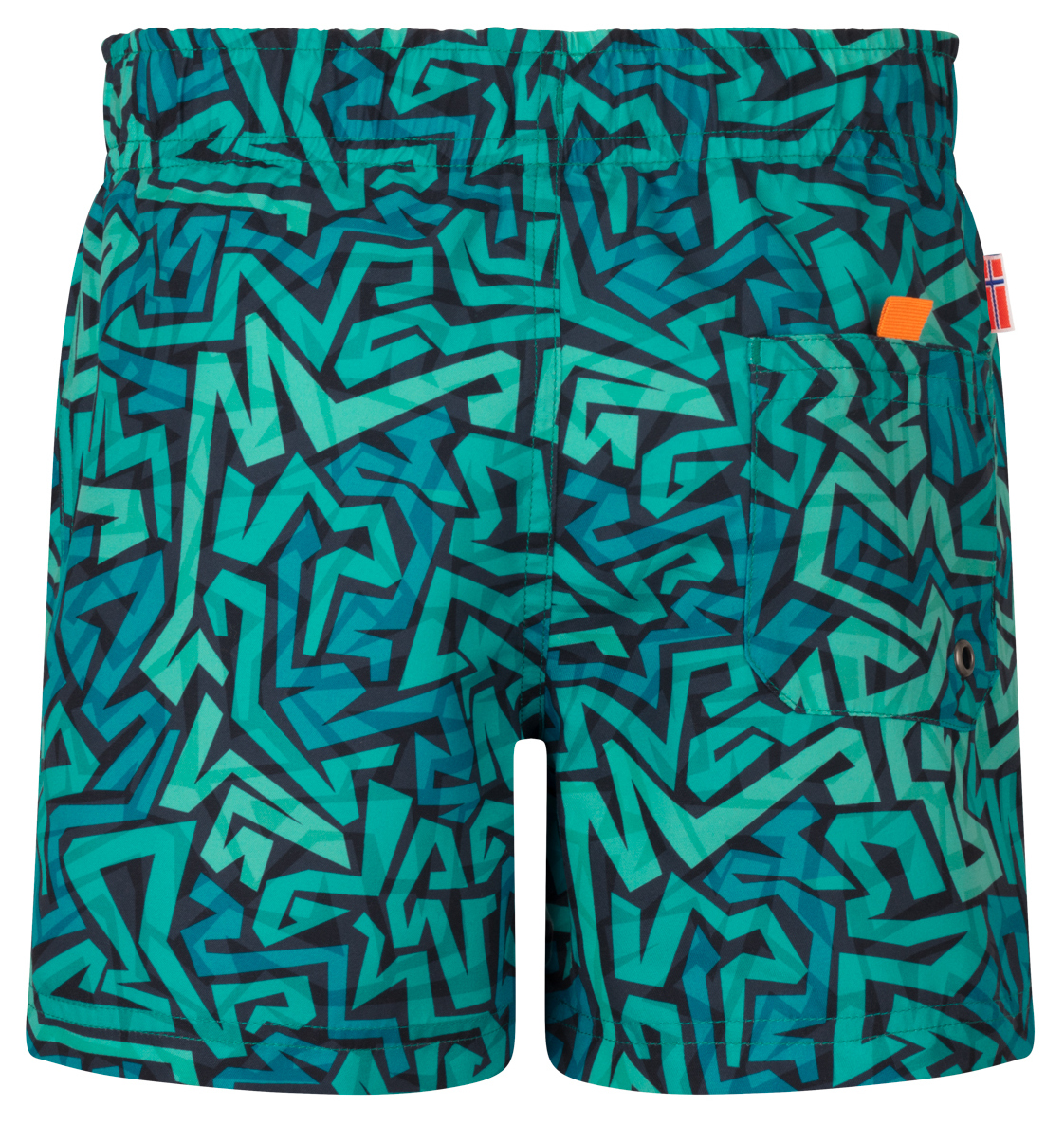 Trollkids Haukland Swim Shorts sea green/sahara sunset
