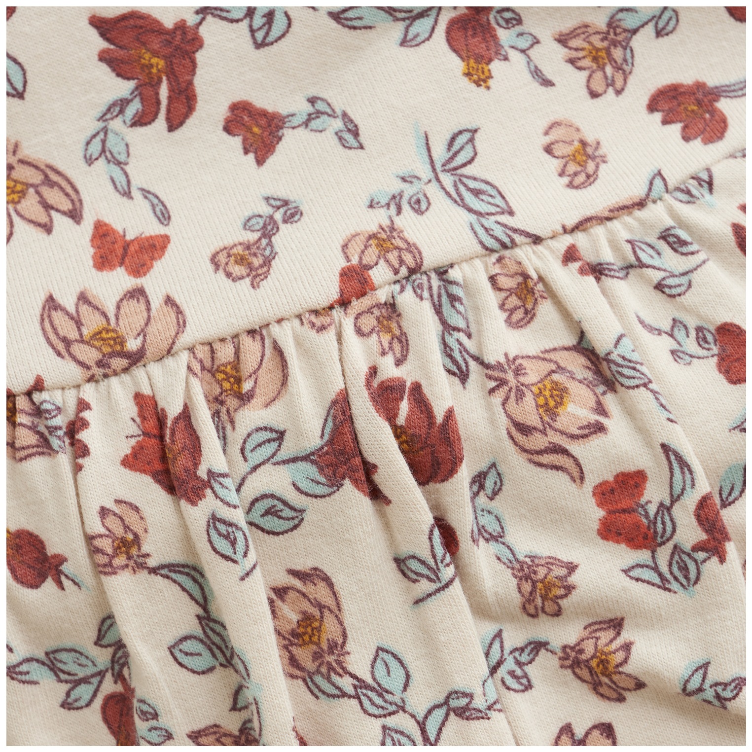 Minymo Girl Nachthemd langarm AOP sandshell