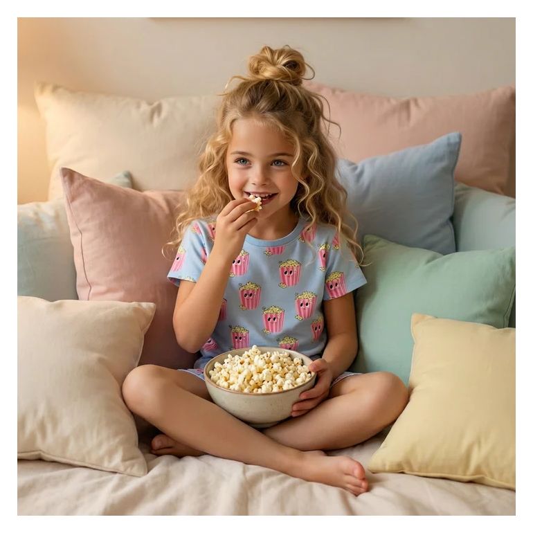 Someone Girl Pyjama kurz Popcorn blue